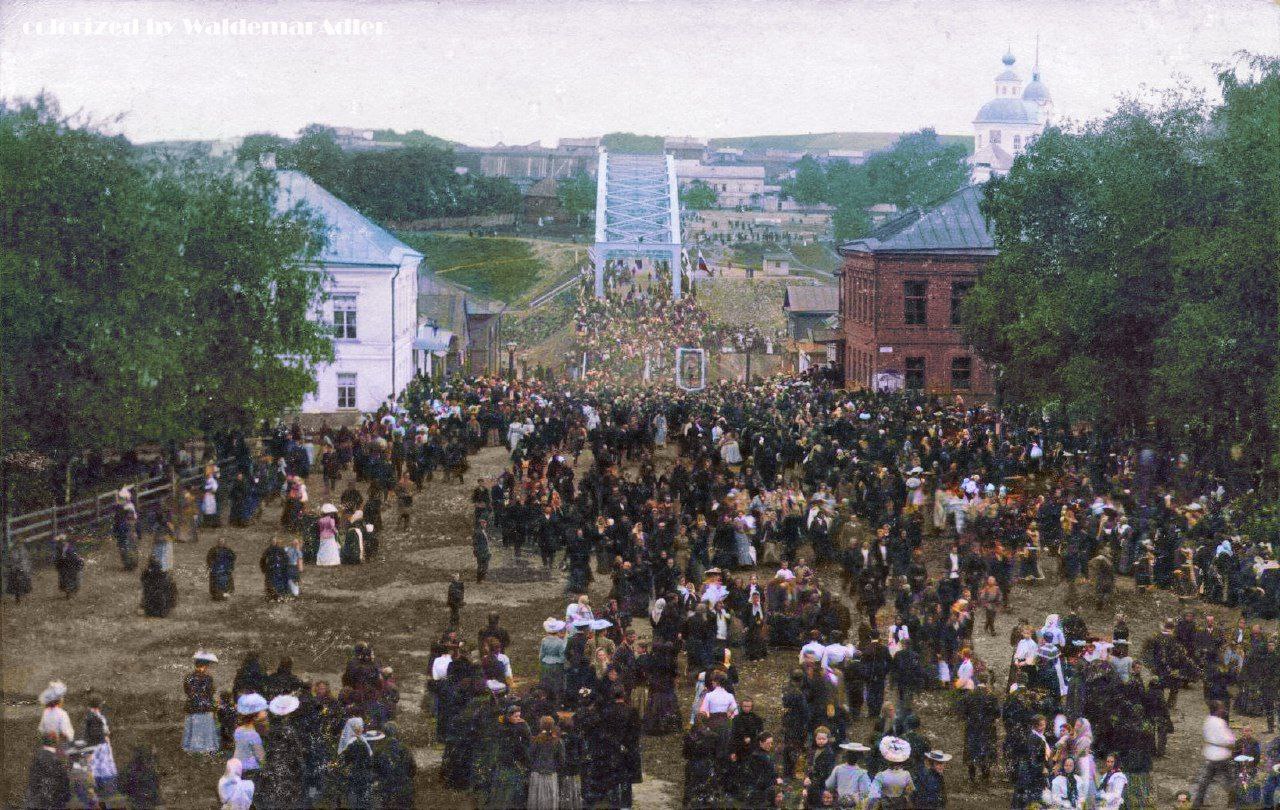 Честная старая. Боровичи крестный ход 1905- 1915. Дореволюционная Россия. Крестный ход в деревне. 1912 Крестный ход.