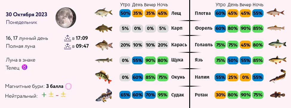 Прогноз клева в сыктывкаре