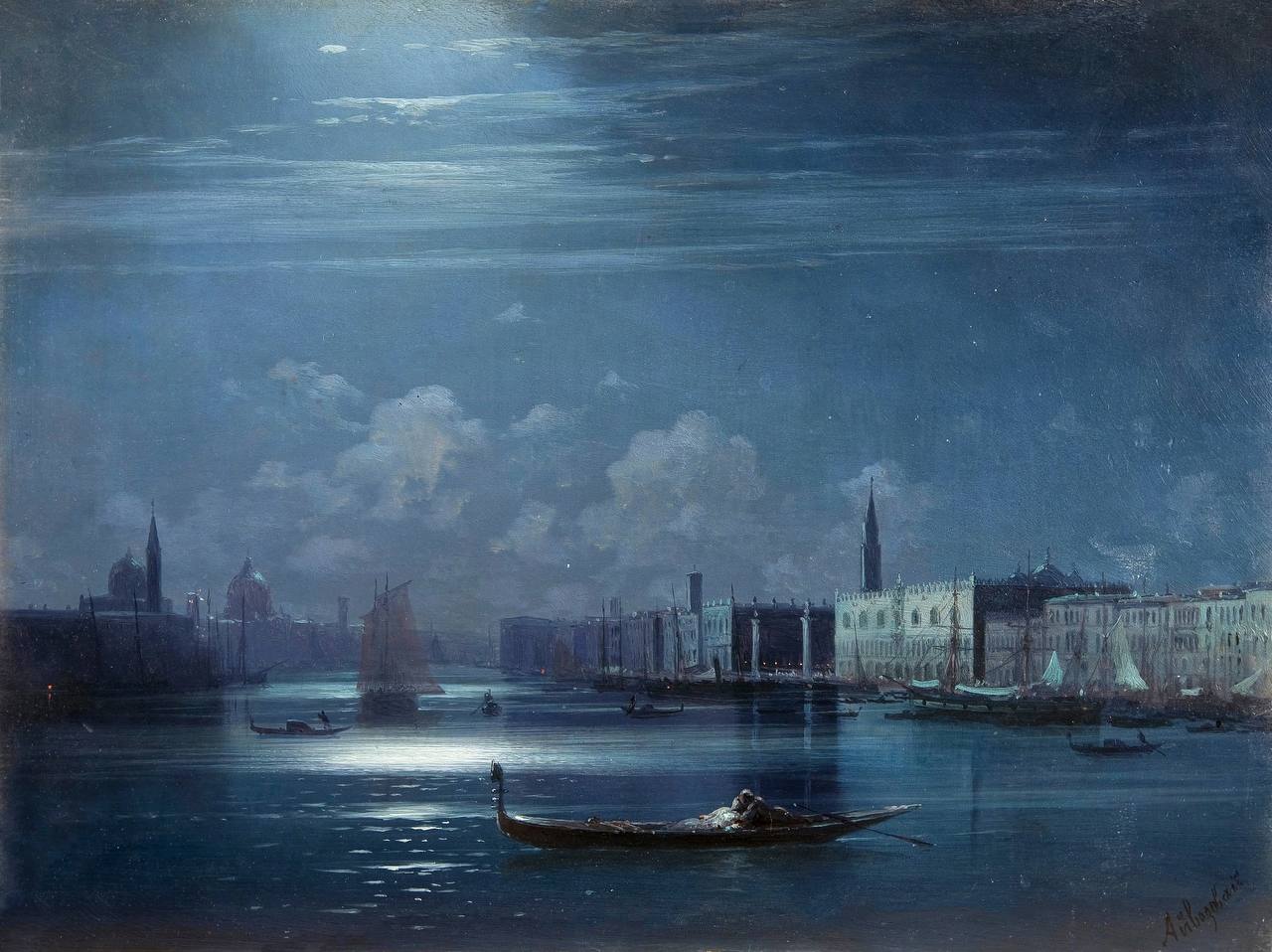 Картина ночные пейзажи айвазовского. Ночной пейзаж Венеция Айвазовский. Айвазовский Венеция 1842.