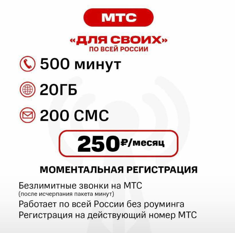 Тариф смарт выгодный мтс за 250 рублей